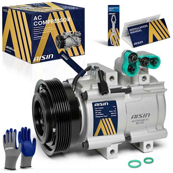 2007 Hyundai Tucson - A/C Compressor, DOHC, GAS, 4-Door, Sport Utility, With HS18 Compressor, Halla Compressor Code HCC And Clutch, With Clutch, 2.7L 6Cyl