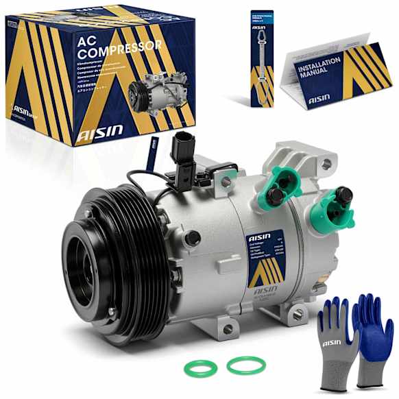 2014 Kia Forte Koup - A/C Compressor, DOHC, GAS, 2-Door, Coupe, With Clutch, 1.6L 4Cyl