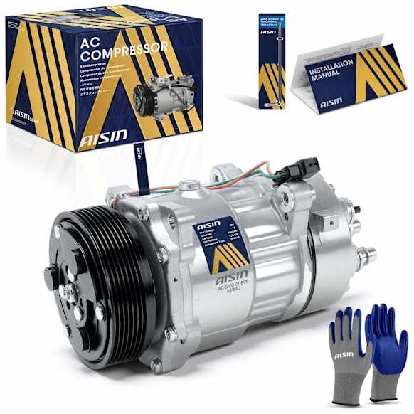 2003 Volkswagen EuroVan - A/C Compressor, DOHC, GAS, 3-Door, Standard Passenger Van, With Clutch, 2.8L 6Cyl