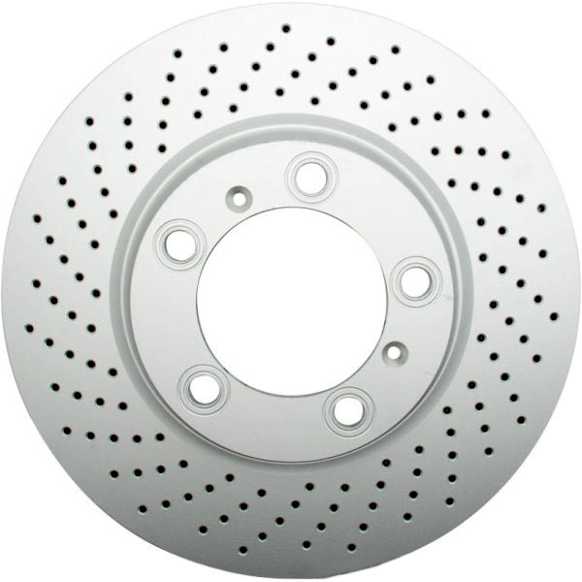 2008 Porsche 911 - Front, Driver Side Brake Disc, Cross-Drilled, Vented, 5 Lugs, 330 mm, Except Ceramic Composite Brakes