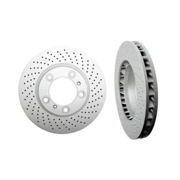 2003 Porsche 911 - Front, Passenger Side Brake Disc, Cross-Drilled, Vented, 5 Lugs, 330 mm, Meets or Exceeds North American Original Equipment Manufacture Specifications