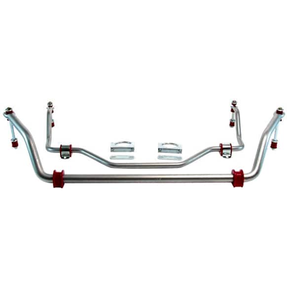 9907 Front and Rear Sway Bar Kit, Cold Formed Steel, Front 1 3/8 in. Rear 1 in., Non-Adjustable, Powdercoated Silver
