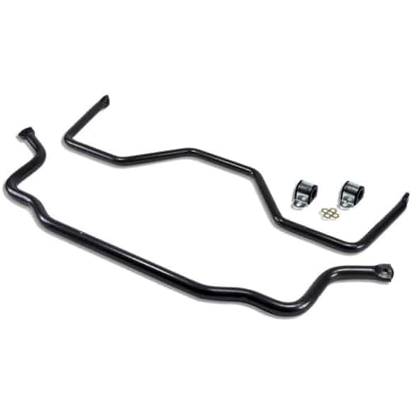9909 Front and Rear Sway Bar Kit, Cold Formed Steel, Front 1 3/8 in. Rear 1 in., Non-Adjustable, Powdercoated Silver