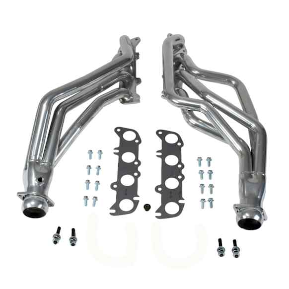 16340 Headers Long Tube, Silver Ceramic Coated, Made of Steel