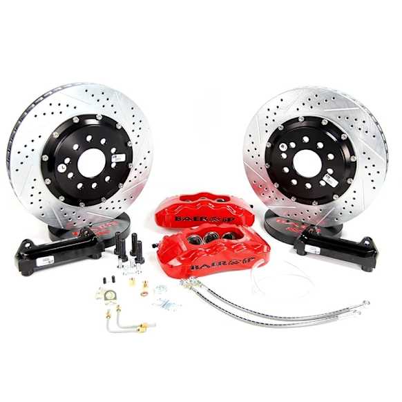 4301356R Pro Series - 14in. Cross Drilled and Slotted, Red Powdercoated 6-Piston Caliper, 2-Wheel Set