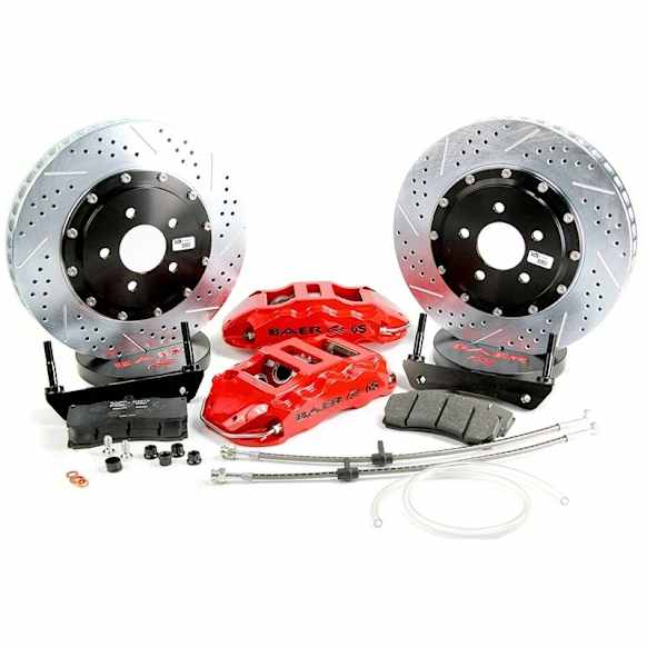 4301524R Extreme Series - 14in. Cross Drilled and Slotted, Red Powdercoated 6-Piston Caliper, 2-Wheel Set