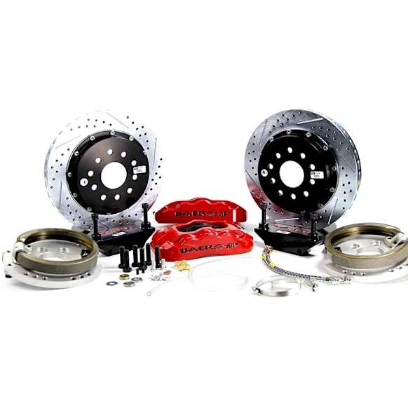 4302477R Pro Series - 14in. Cross Drilled and Slotted, Red Powdercoated 6-Piston Caliper, 2-Wheel Set