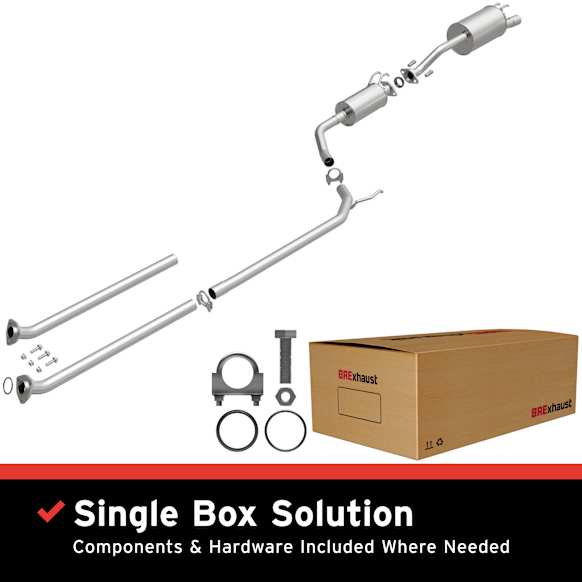 106-0719 Cat-Back Exhaust System, 1.8L, 4Cyl, Made of Aluminized Steel, Direct-Fit Exhaust Series