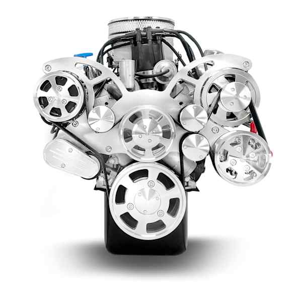 BP302CTCK FORD SB COMPATIBLE 302 C.I. ENGINE - 361 HP - DELUXE DRESSED WITH POLISHED PULLEY KIT - HOLLEY CARBURETED