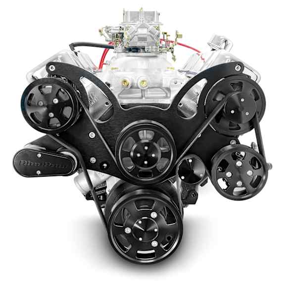 BP454CTCKB GM BB COMPATIBLE 454 C.I. ENGINE - 460 HP - DELUXE DRESSED WITH BLACK PULLEY KIT - HOLLEY CARBURETED