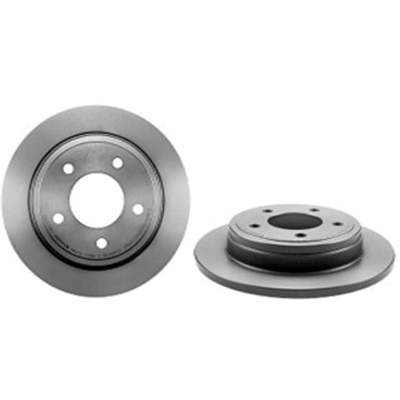 08.8457.81 Rear, Driver or Passenger Side Brake Disc, Coated, Plain Surface, Solid, 5 Lugs, 270 mm, PRIME UV Coated Series