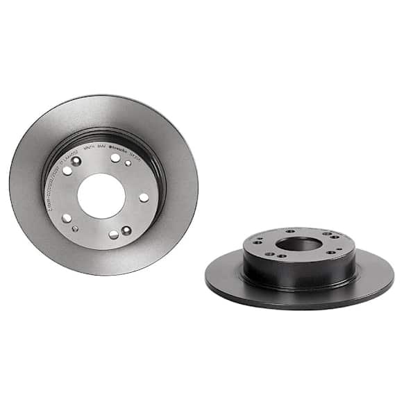 08.B439.11 Rear, Driver or Passenger Side Brake Disc, Coated, Plain Surface, Solid, 5 Lugs, 260 mm, PRIME UV Coated Series