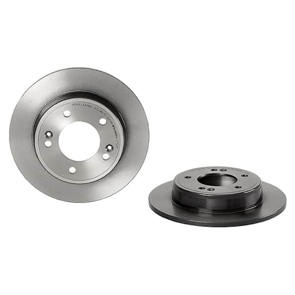 08.C172.21 Rear, Driver or Passenger Side Brake Disc, Coated, Plain Surface, Solid, 5 Lugs, 262 mm, PRIME UV Coated Series