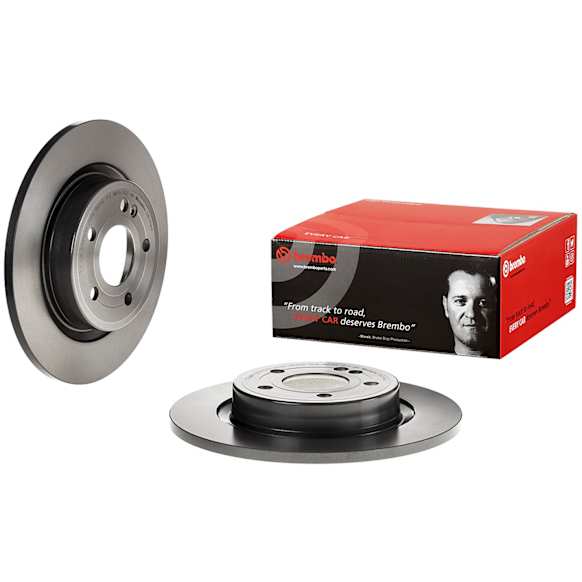 08.D759.11 Rear, Driver or Passenger Side Brake Disc, Coated, Plain Surface, Solid, 5 Lugs, 295 mm, 2.0L, 4Cyl, PRIME UV Coated Series