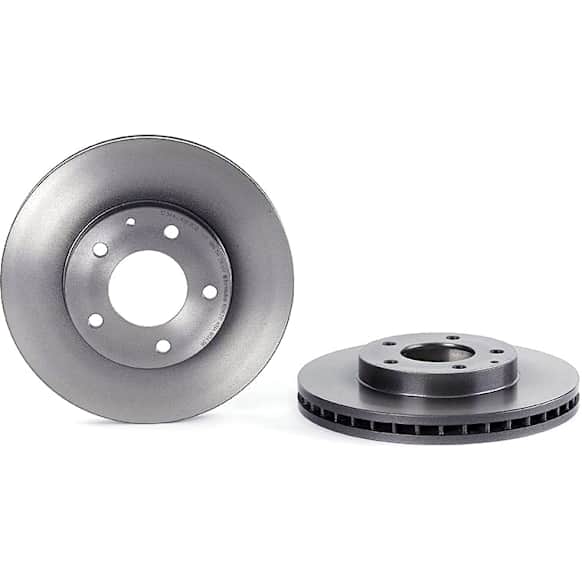 09.6863.11 Front, Driver or Passenger Side Brake Disc, Coated, Plain Surface, Vented, 5 Lugs, 274 mm, PRIME Series