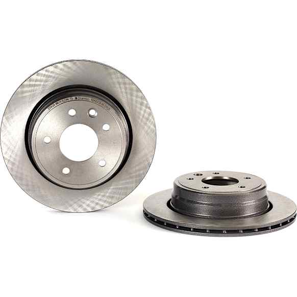 09.7217.21 Rear, Driver or Passenger Side Brake Disc, Coated, Plain Surface, Vented, 5 Lugs, 305 mm, PRIME Series