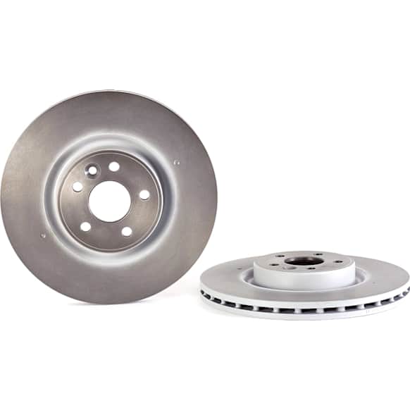09.9586.11 Front, Driver or Passenger Side Brake Disc, Coated, Plain Surface, Vented, 5 Lugs, 336 mm, Premium UV Coated Series