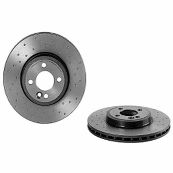 09.A047.3X Front, Driver or Passenger Side Brake Disc, Coated, Cross-Drilled, Vented, 4 Lugs, 294 mm, 1.6L, 4Cyl, Xtra Series
