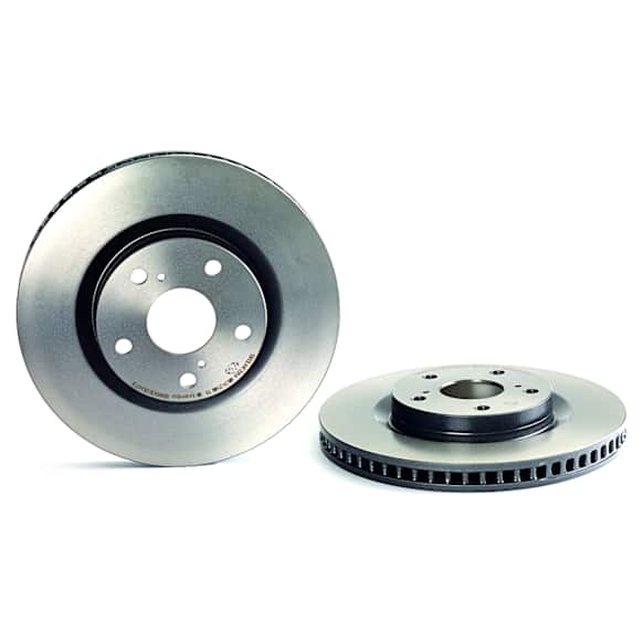 09.A417.11 Front, Driver or Passenger Side Brake Disc, Coated, Plain Surface, Vented, 5 Lugs, 296 mm, PRIME Series