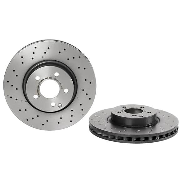 2016 Mercedes Benz E350 - Front, Driver or Passenger Side Brake Disc, Coated, Cross-Drilled, Vented, 5 Lugs, 322 mm, with Sport Package, PRIME Series