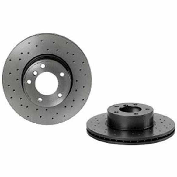 09.B337.2X Front, Driver or Passenger Side Brake Disc, Coated, Cross-Drilled, Vented, 5 Lugs, 312 mm, Xtra Series
