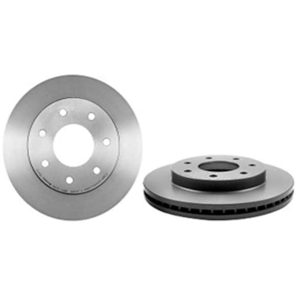 09.B597.21 Front, Driver or Passenger Side Brake Disc, Plain Surface, Vented, 7 Lugs, 330 mm, 4WD, Premium UV Coated Series