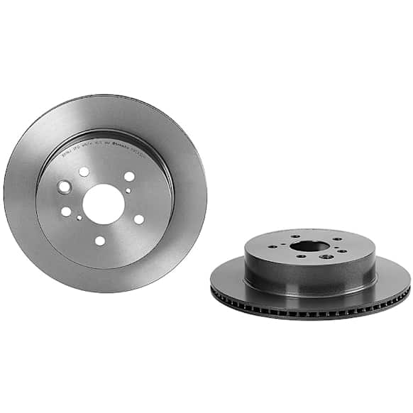 09.C930.11 Rear, Driver or Passenger Side Brake Disc, Coated, Plain Surface, Vented, 5 Lugs, 310 mm, PRIME Series