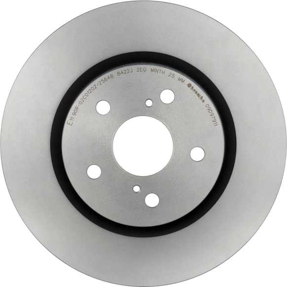 09.D979.11 Front, Driver or Passenger Side Brake Disc, Coated, Plain Surface, Vented, 5 Lugs, 305 mm, PRIME Series