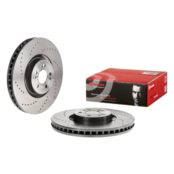 2020 Mercedes Benz GLE450 - Front, Driver or Passenger Side Brake Disc, Coated, Cross-Drilled, Vented, 5 Lugs, 375 mm, with Sport Package, 3.0L 6Cyl, PRIME Series