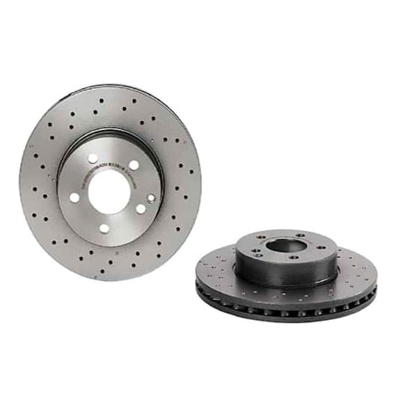2044213612 Front, Driver or Passenger Side Brake Disc, Coated, Cross-Drilled, 5 Lugs, 295 mm