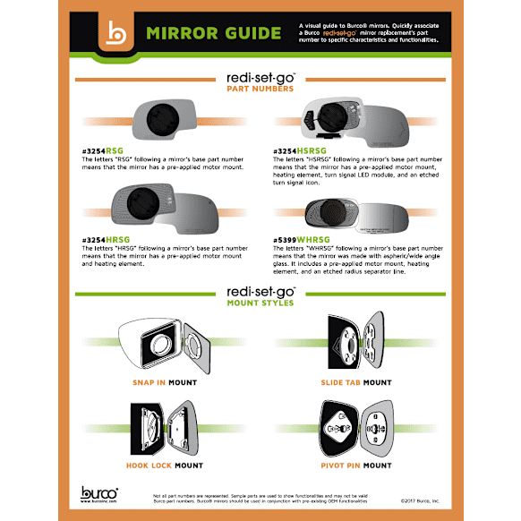 4752HRSG Driver Side Mirror Glass, Heated, No Auto-Dim