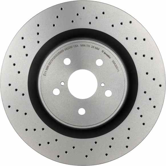 2014 Lexus IS F - Front Brake Disc and Pad Kit, UV Coated, Cross-Drilled, 5 Lugs, 360 mm, Ceramic, 5.0L 8Cyl, PRIME UV Coated Series