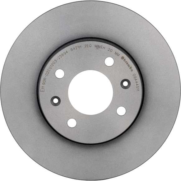 KT00893 Front Brake Disc and Pad Kit, UV Coated, Plain Surface, 4 Lugs, 256 mm, Ceramic, PRIME UV Coated Series
