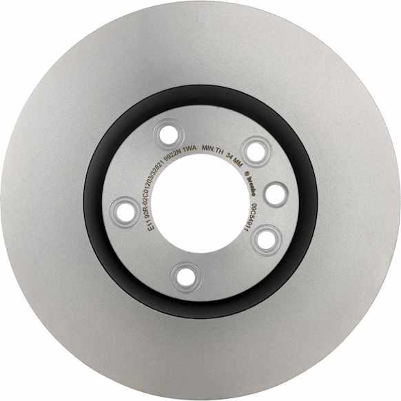 KT00946 Front Brake Disc and Pad Kit, UV Coated, Plain Surface, 5 Lugs, 360 mm, Ceramic, PRIME UV Coated Series