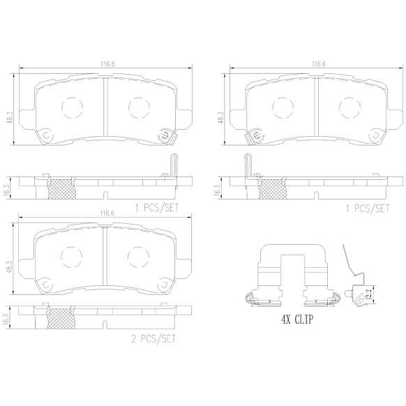 P28091N Rear NAO Series Ceramic Brake Pad Set
