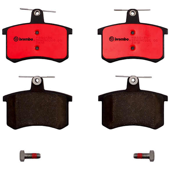 1998 Audi Cabriolet - Rear Ceramic Brake Pad Set, 2.8L 6Cyl, Except Wear Indicator; With 245 (mm) Diameter x 10 (mm) Rotor Thickness, NAO Series