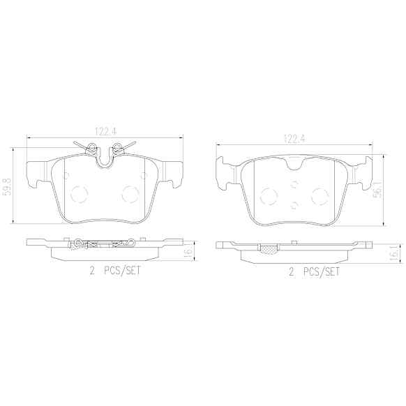 2021 Volvo XC60 - Rear Ceramic Brake Pad Set, 2.0L 4Cyl, PRIME Series
