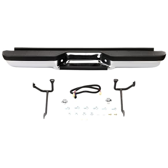 1999 Chevrolet Tahoe - Step Bumper, For Models With Impact Strip Holes, Chrome, Face Bar and Pads, Without mounting bracket(s)