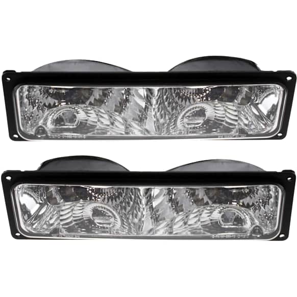 Front, Driver and Passenger Side Turn Signal Light, without Bulb, Diamond Design