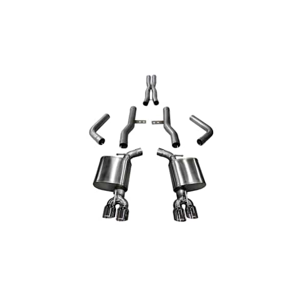 14989 Xtreme Exhaust System, 2.75 in., Cat-Back, Stainless Steel, Quad Split Rear, 3.5 in. Polished Tips