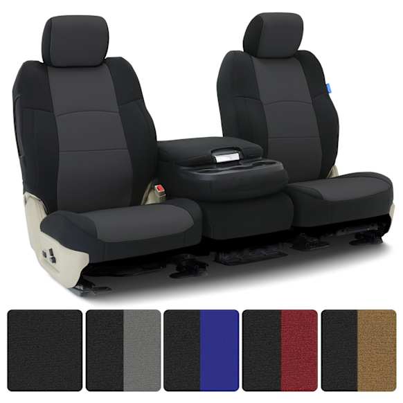 CSC2A2 Seat Cover, Charcoal with Black sides, Made of Neosupreme, 2-tone Design, 40/20/40 Neosupreme Solid Color Series
