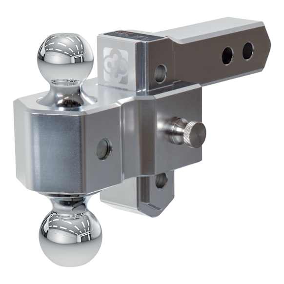 45364 AlumaLite Adjustable Aluminum Hitch with Dual Ball, 3-1/2" Drop