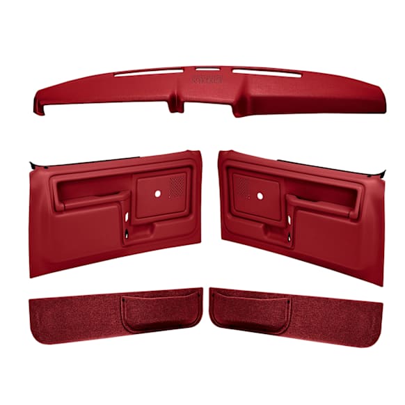 12-108CL-RD Interior Restoration Kit - Red,  Dash Cap, Door Panel, Kick Panel, Direct Fit, Kit