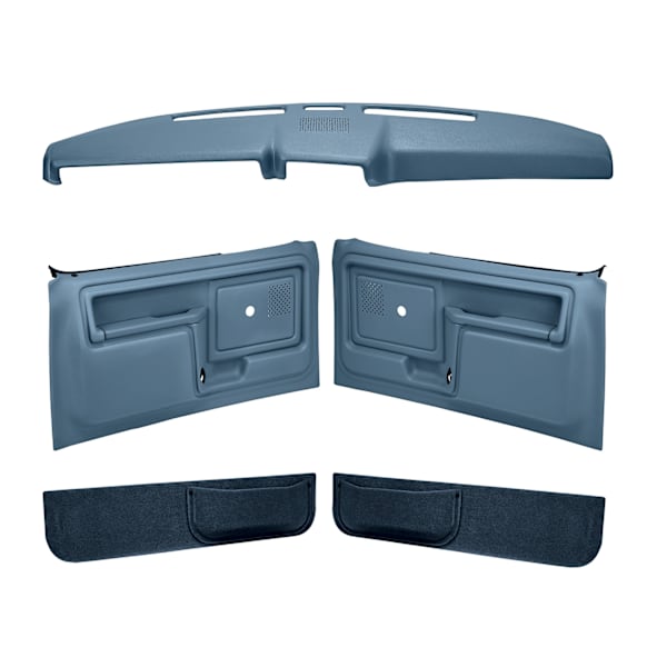 12-108CN-LBL Interior Restoration Kit - Light Blue,  Dash Cap, Door Panel, Kick Panel, Direct Fit, Kit