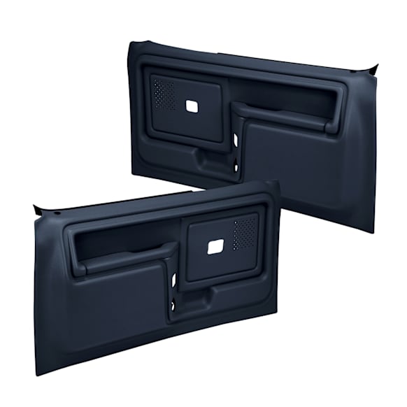12-45F-DBL Front, Driver and Passenger Side Door Trim Panel - Blue Full Power