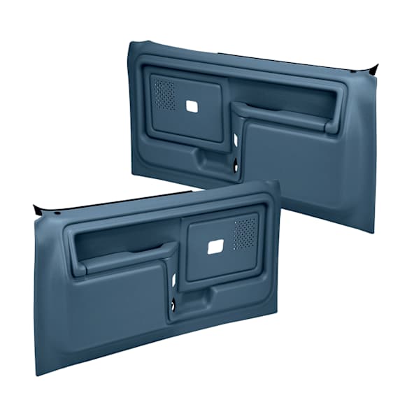 12-45F-LBL Front, Driver and Passenger Side Door Trim Panel - Blue Full Power