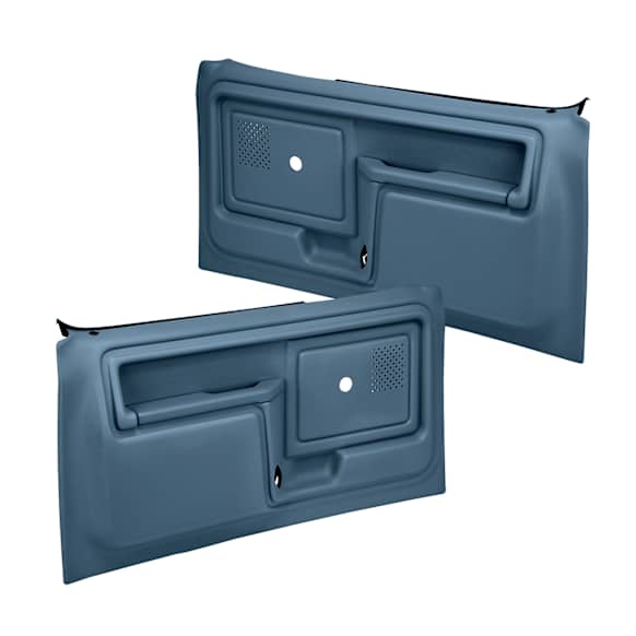 12-45N-LBL Front, Driver and Passenger Side Door Trim Panel - Blue No Power