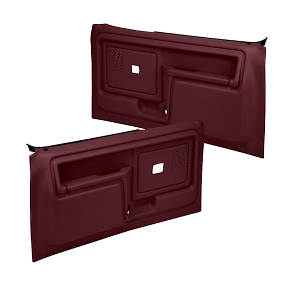 12-45W-MR Front, Driver and Passenger Side Door Trim Panel - Maroon Power Windows Only