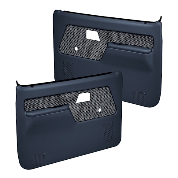 12-55N-DBL Front, Driver and Passenger Side Door Trim Panel - Blue No Power