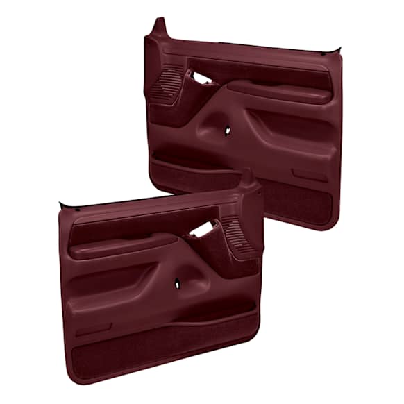 12-92F-MR Front, Driver and Passenger Side Door Trim Panel - Maroon 2 Door Full Power